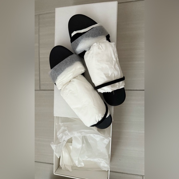 The Row Bow Flat Slingback Sandals, 39, Black - Picture 10 of 12